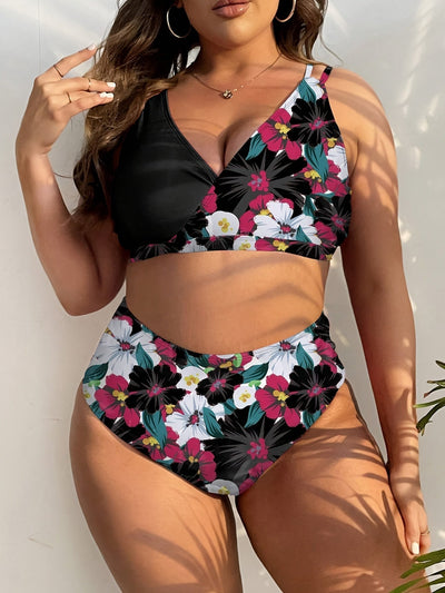 Mila | Two-Piece Bikini Set with Floral Print and High Waist