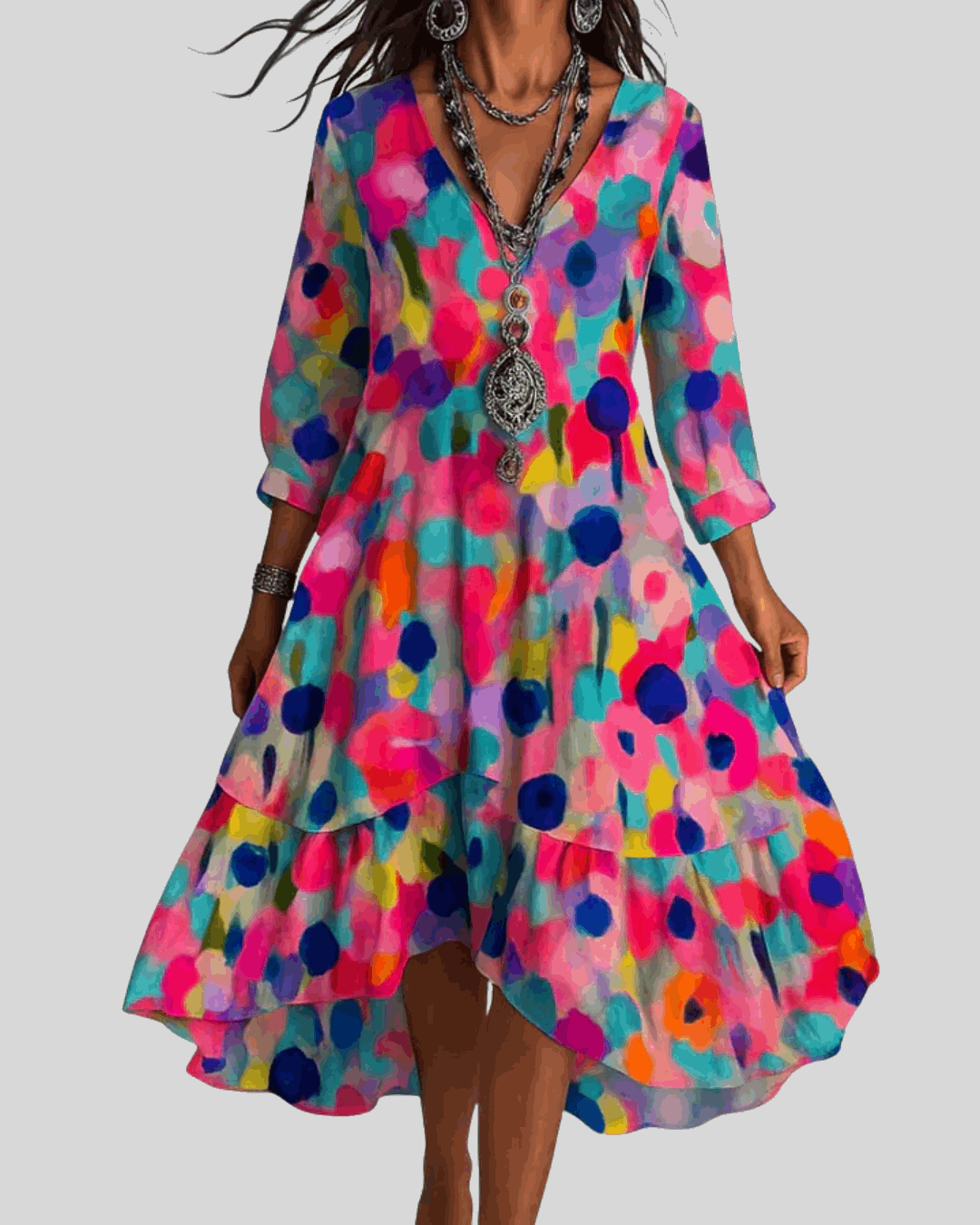 Casa | Bohemian and Light Floral Maxi Dress