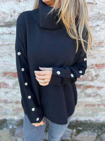 Thelma - Turtleneck Button Sweater