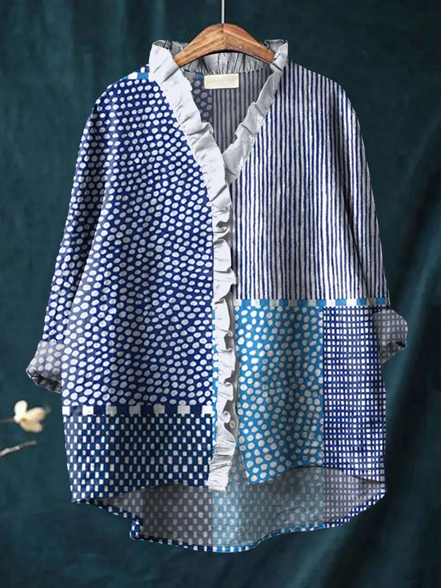 Liora - Ruffle Collar Boho Blouse