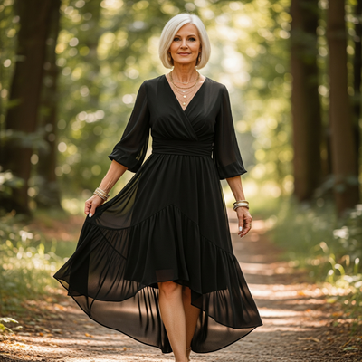 Willow – Asymmetric Wrap Midi Dress