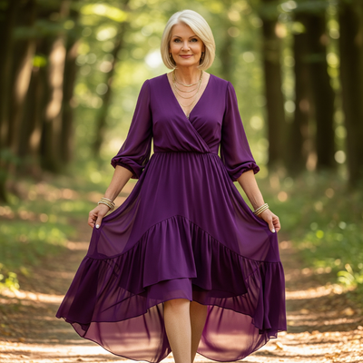 Willow – Asymmetric Wrap Midi Dress