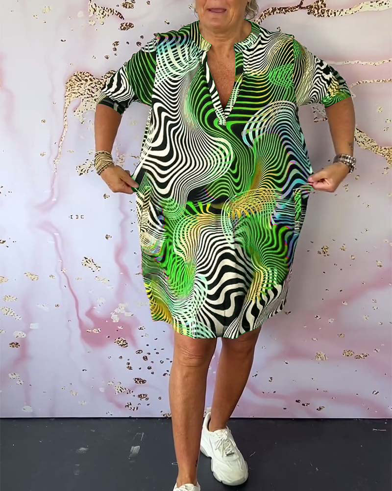 Emmy | Colorful V-neck Dress