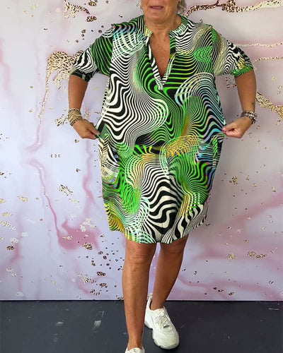 Emmy | Colorful V-neck Dress