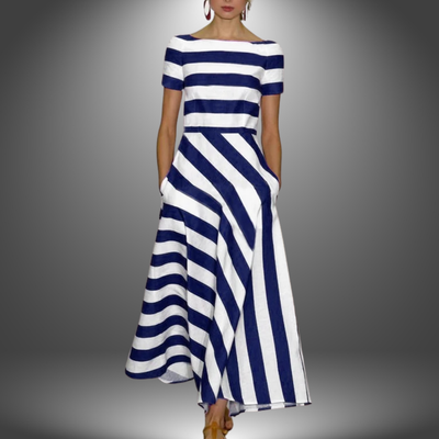 Malene | Striped Maxi Dress with A-Line