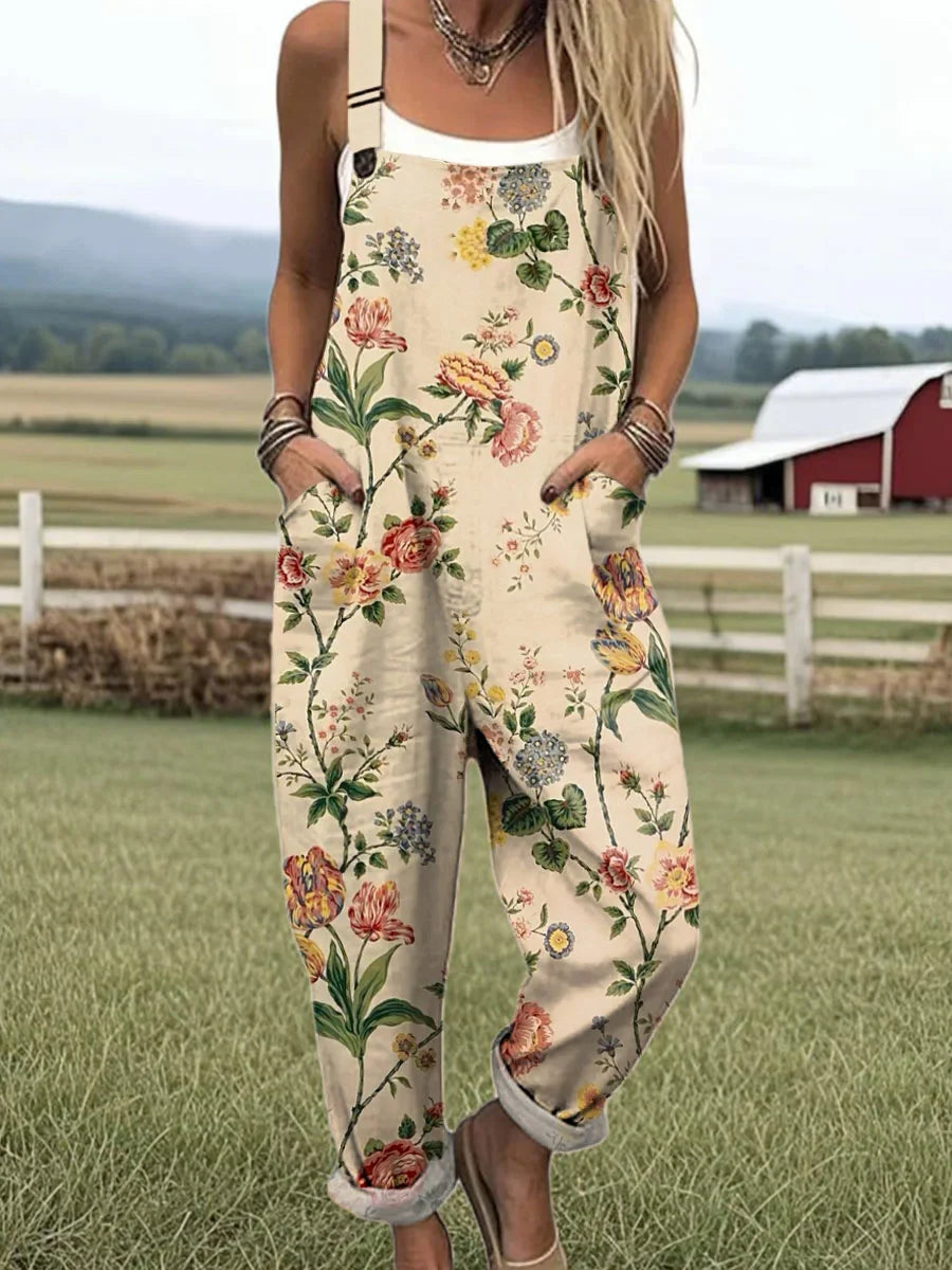 Brynn - Art Printed Wide Leg Jumpsuit