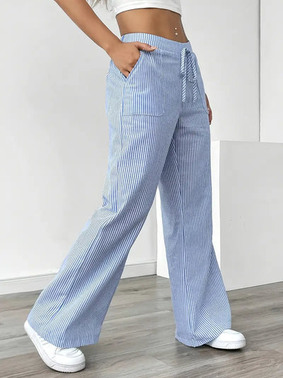 Alina | Elegant Striped Pant With Pockets