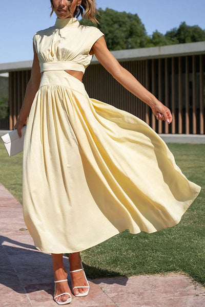 Quincy | Midi Dress with Cut-Out and Pockets