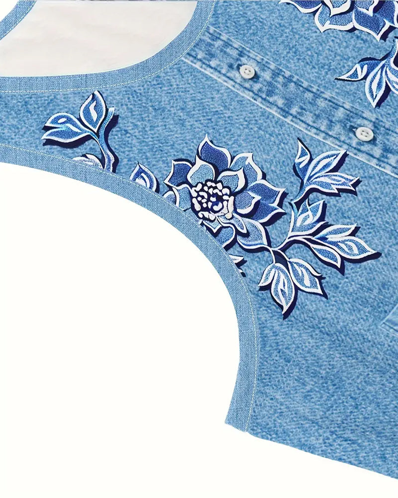 Patricia - Sleeveless Denim-Look Dress