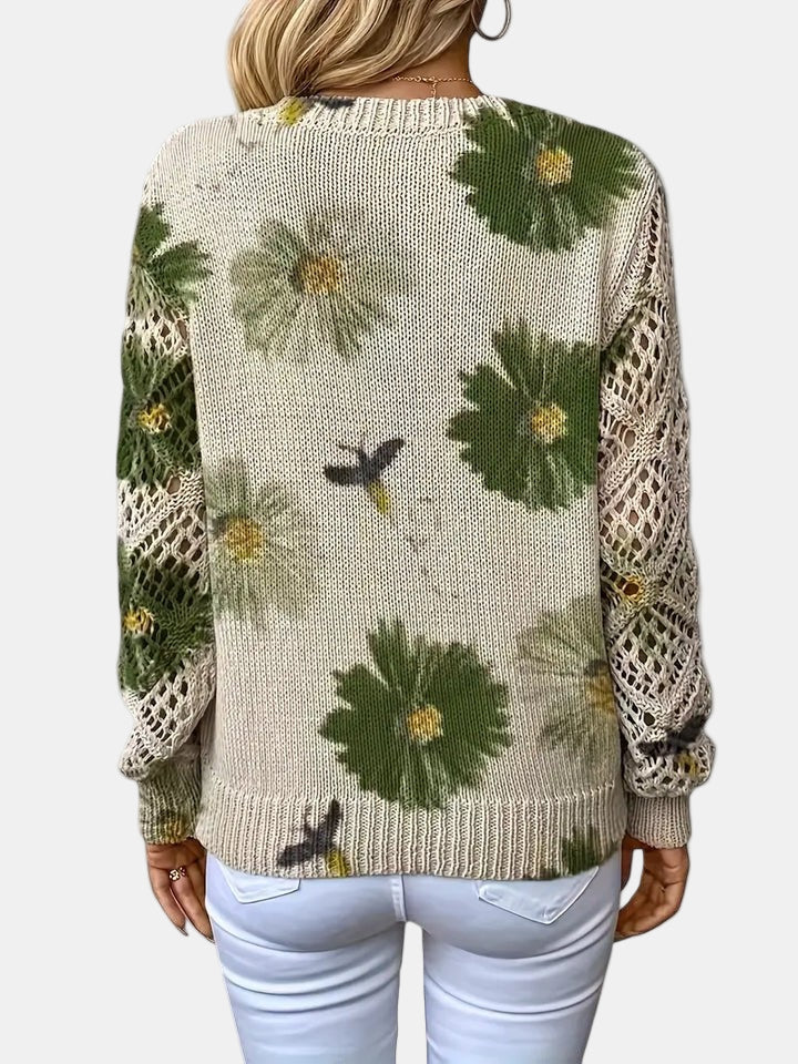 Helen - Elegant Floral V-Neck Sweater