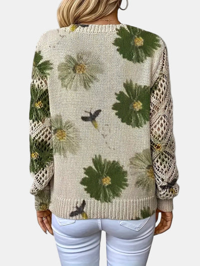 Helen - Elegant Floral V-Neck Sweater