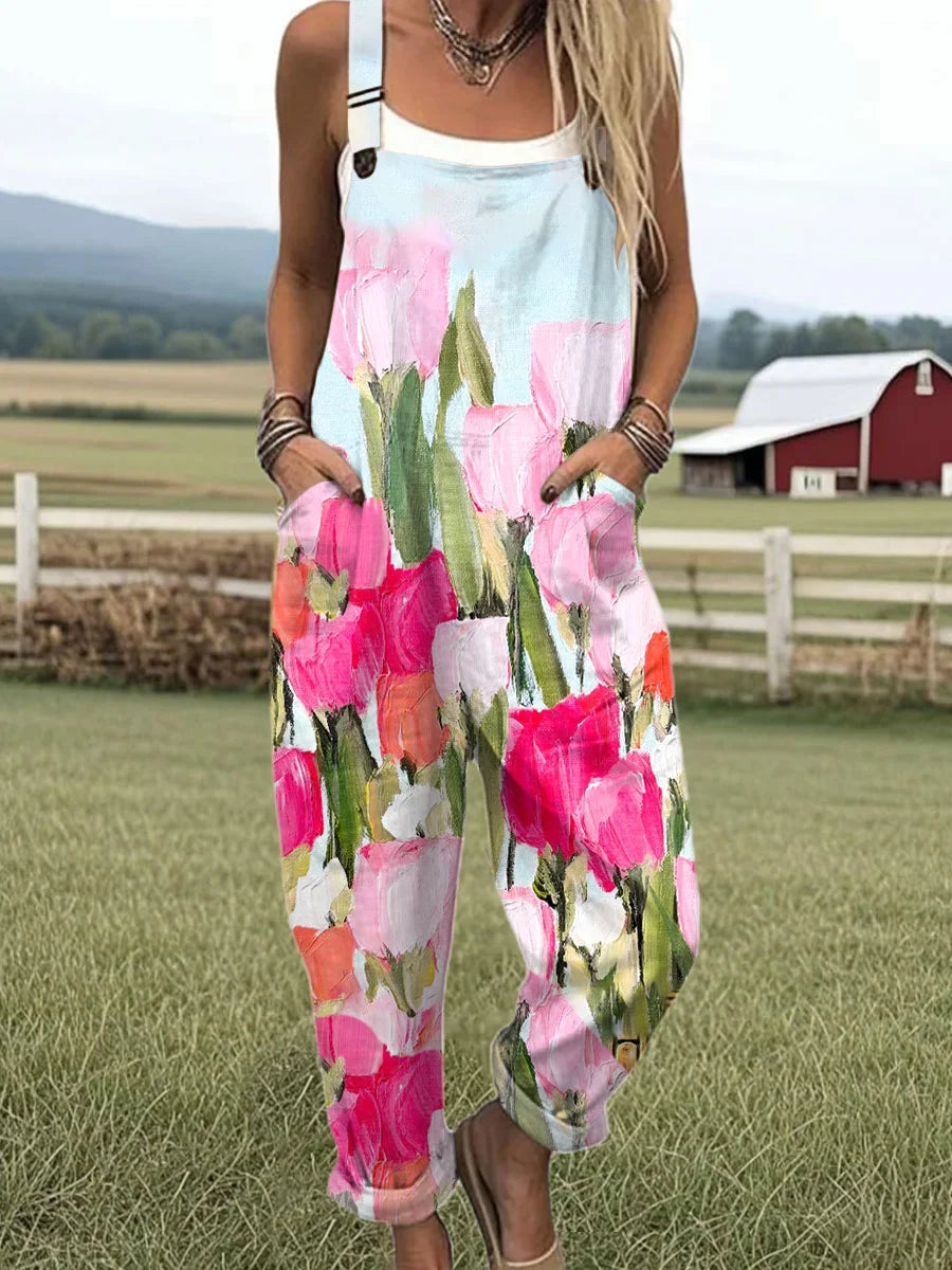 Magnolia - Art Printed Wide Leg Jumpsuit