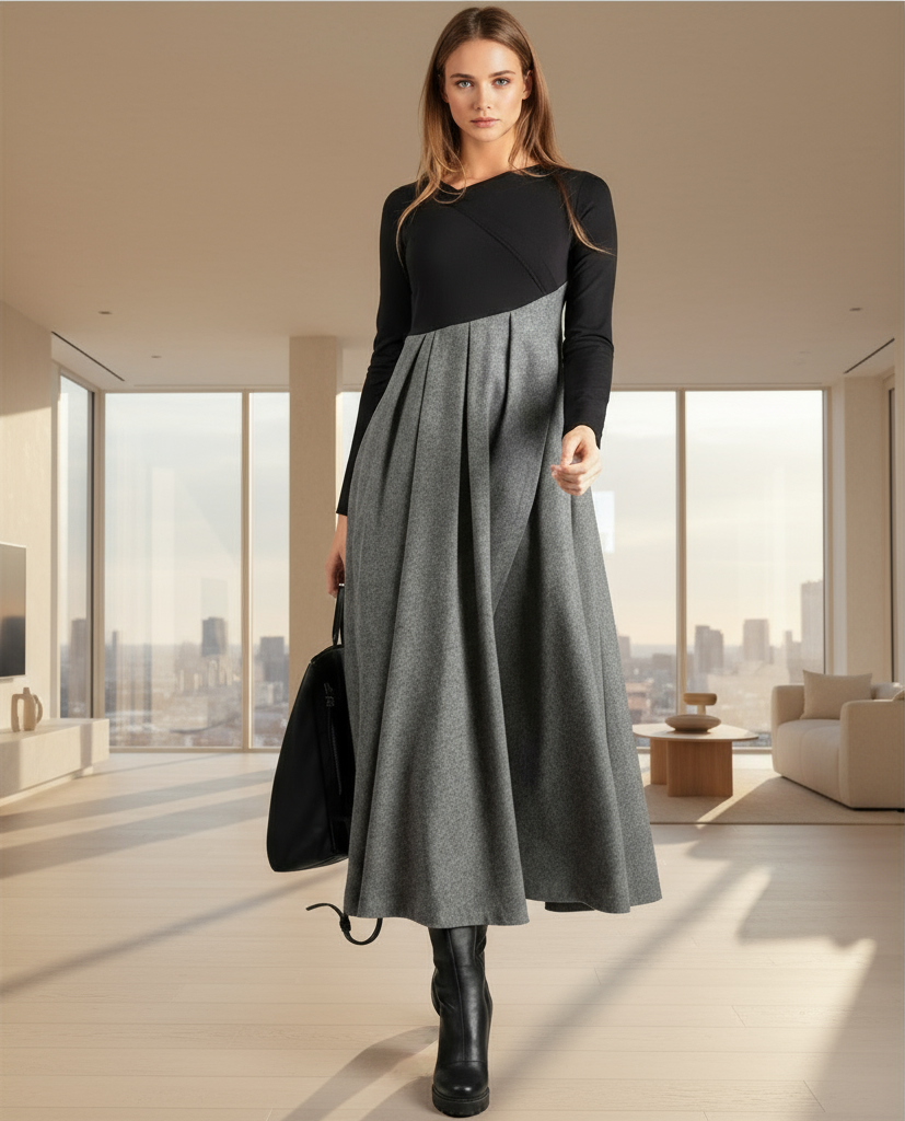 Desiree - Long-Sleeved Maxi Dress