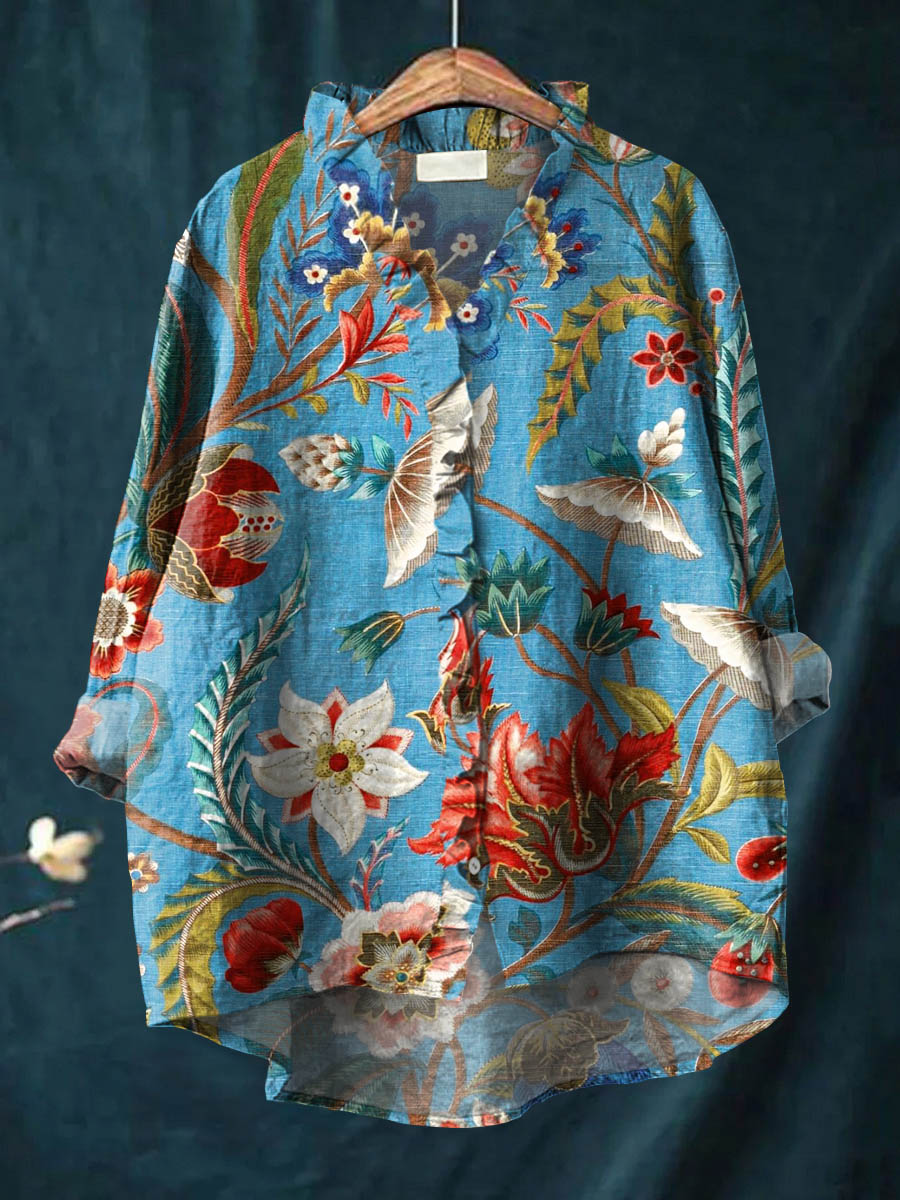 Eira - Ruffle Collar Boho Blouse