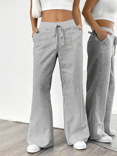 Alina | Elegant Striped Pant With Pockets
