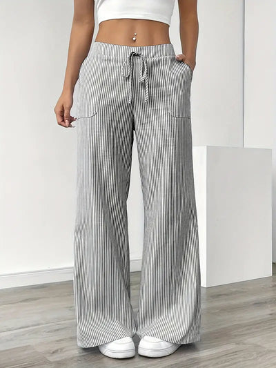 Alina | Elegant Striped Pant With Pockets