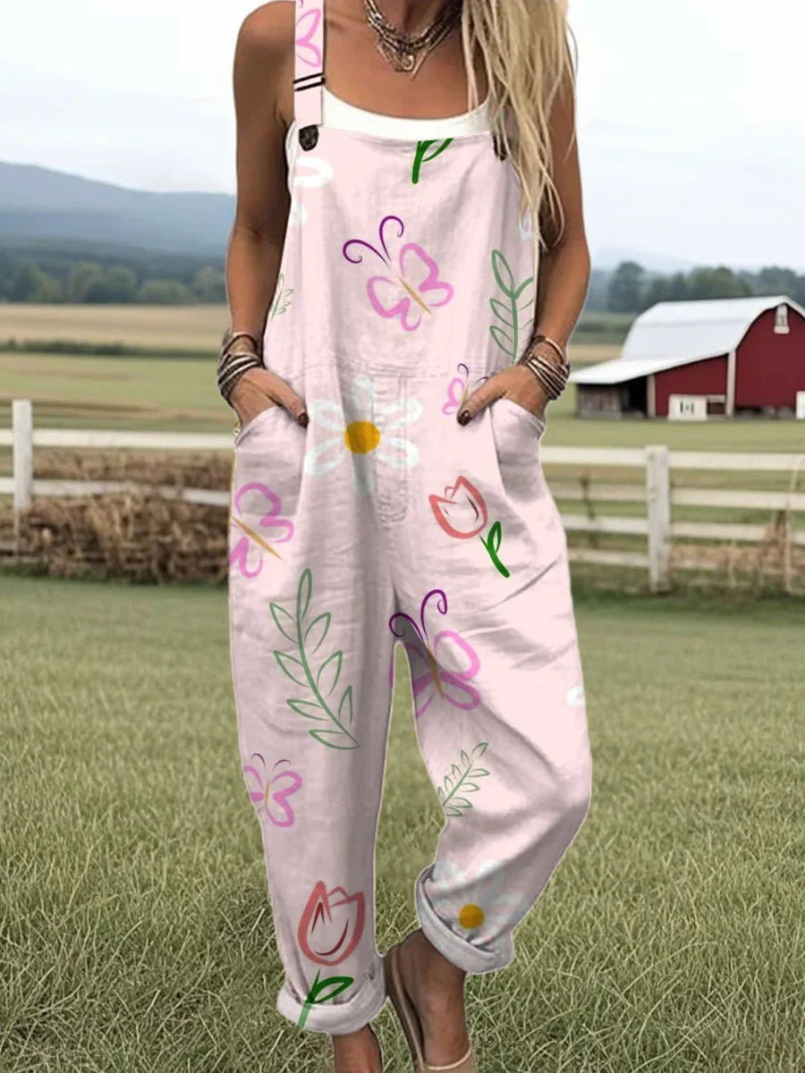 Quinn - Art Printed Wide Leg Jumpsuit
