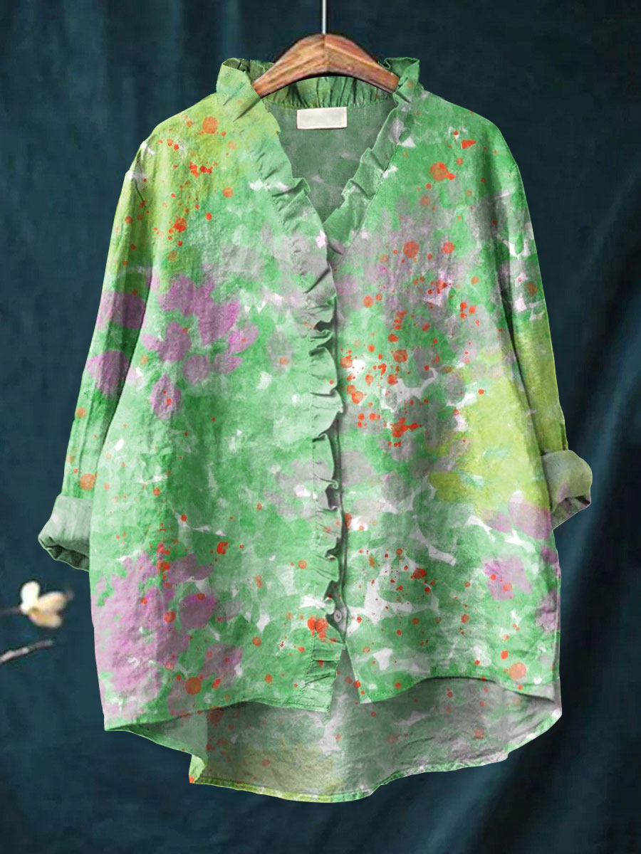 Perla - Ruffle Collar Boho Blouse