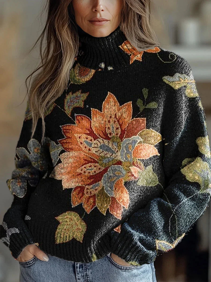 Sylara - Autumn Glow Turtleneck Sweater