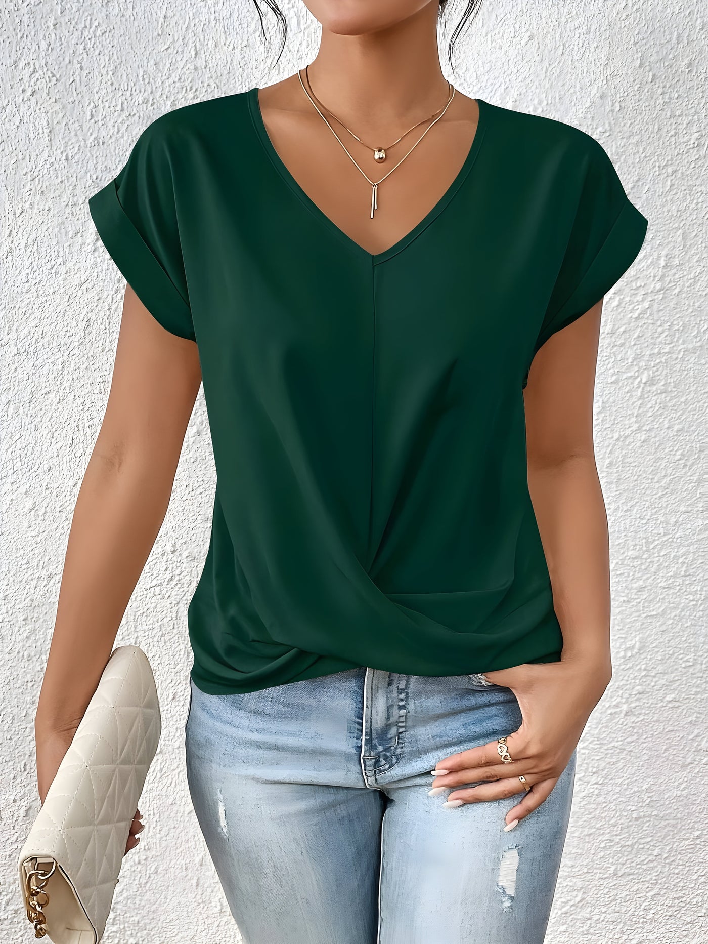 Maya | Twist Front V-Neck Top