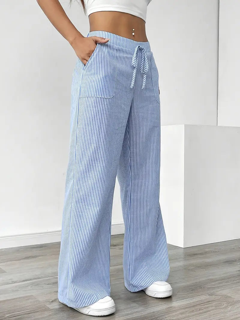 Alina | Elegant Striped Pant With Pockets