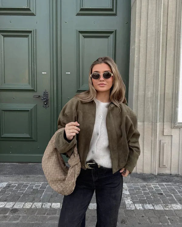 Jane | Faux Suede Bomberjacket