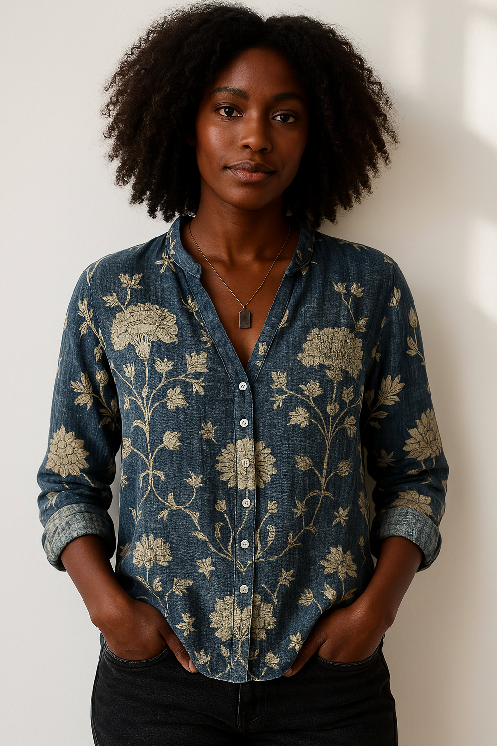 Mira - Printed Vintage Blouse