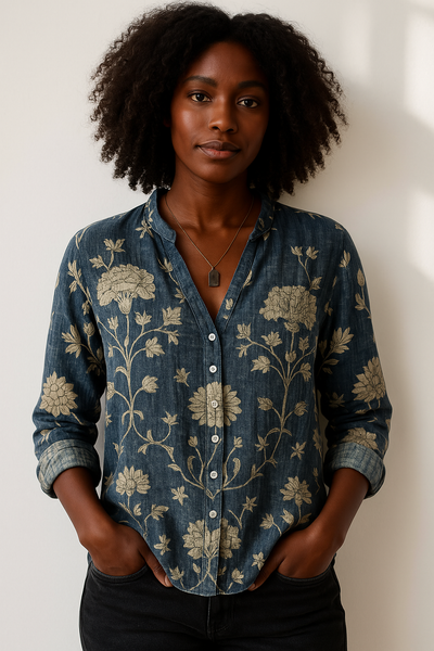 Mira - Printed Vintage Blouse