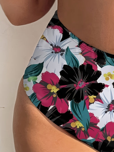 Mila | Two-Piece Bikini Set with Floral Print and High Waist