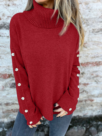 Thelma - Turtleneck Button Sweater