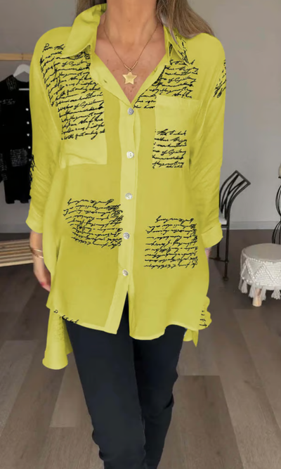 Maika | Stylish Letter Print Blouse