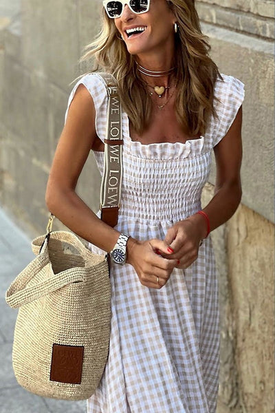Odette | Elegant Plaid Summer Dress