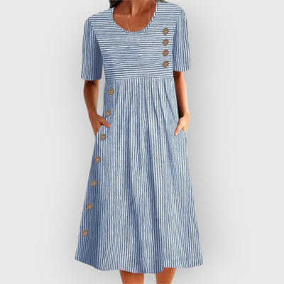 MIRONE | Midi striped cotton dress