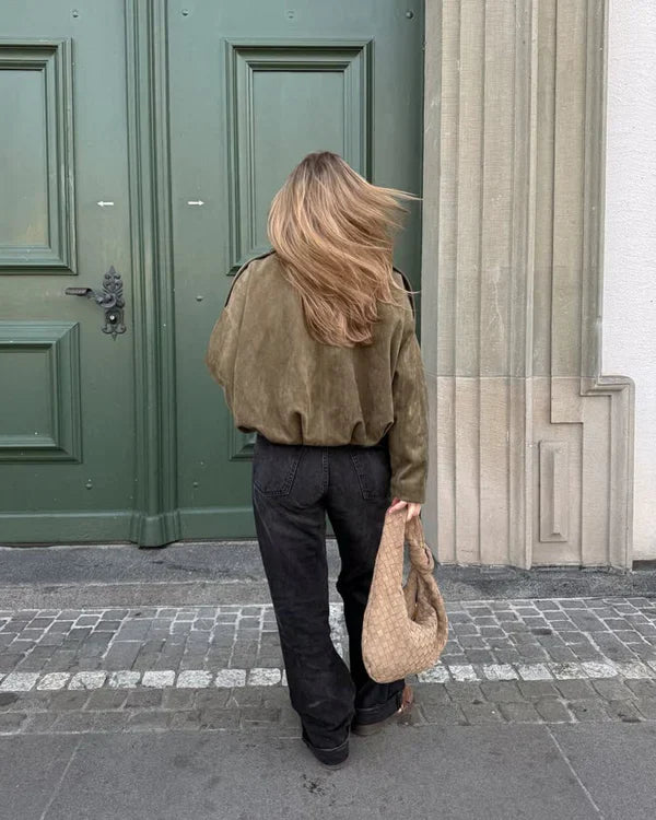 Jane | Faux Suede Bomberjacket