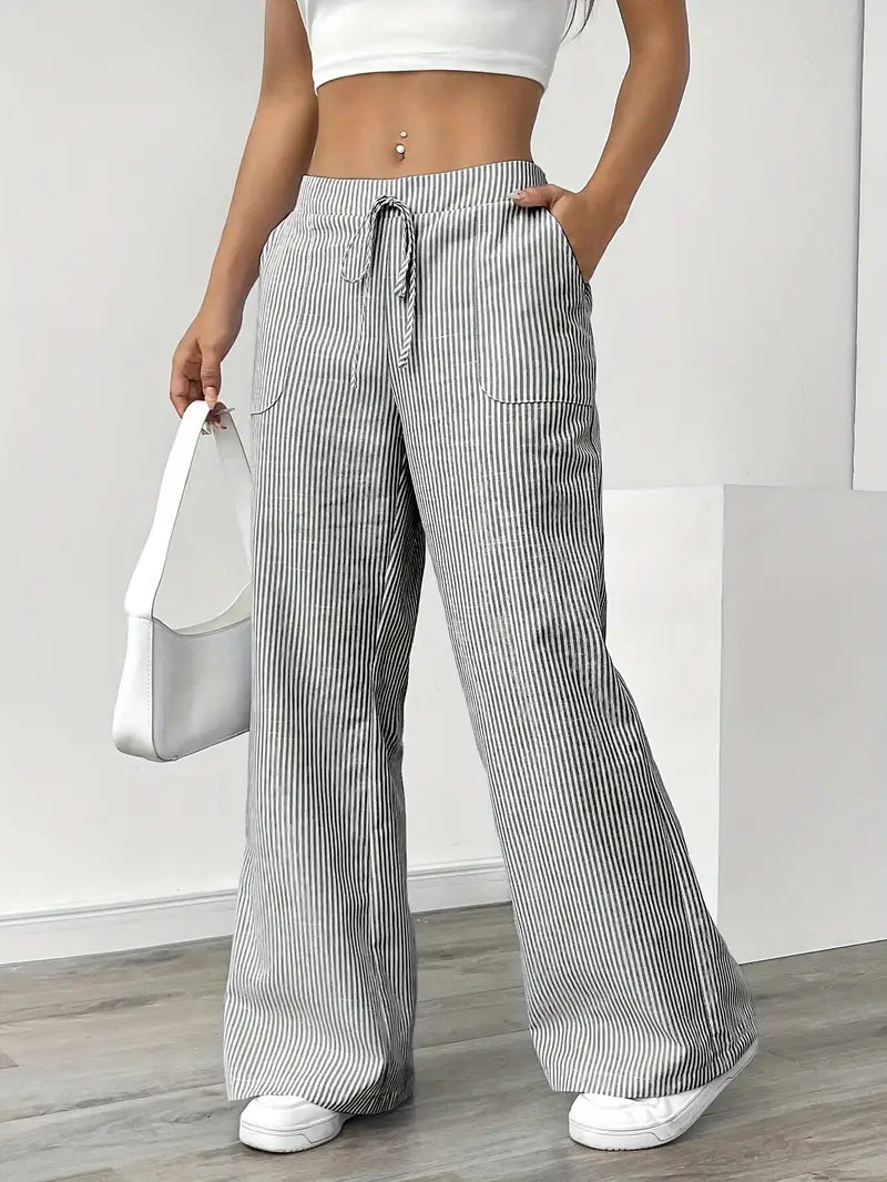 Alina | Elegant Striped Pant With Pockets