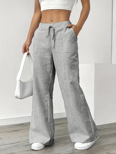 Alina | Elegant Striped Pant With Pockets
