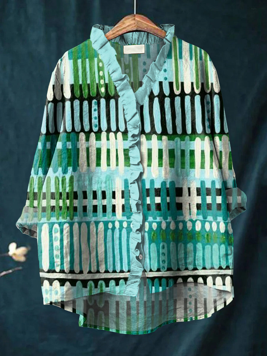 Junia - Ruffle Collar Boho Blouse