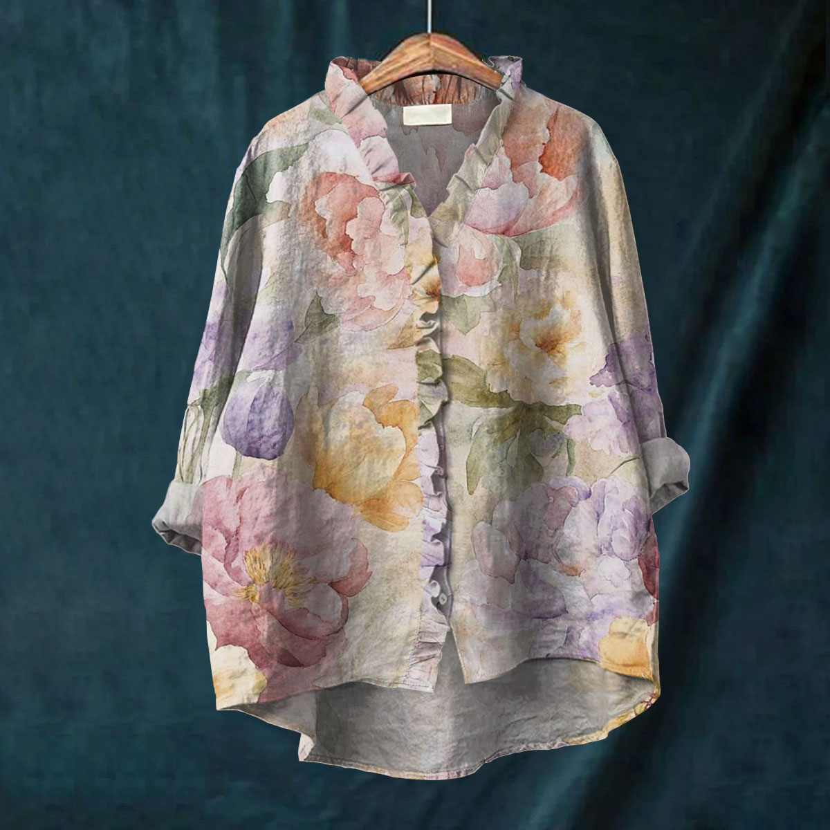 Kairi - Ruffle Collar Boho Blouse