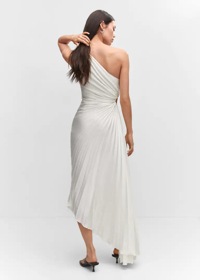 Billy Joan | One-Shoulder Pleated Midi Dress
