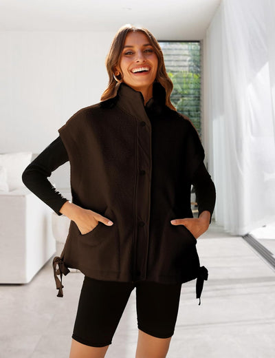 Ellen – Sleeveless Fuzzy Fleece Vest