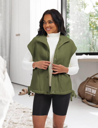Ellen – Sleeveless Fuzzy Fleece Vest