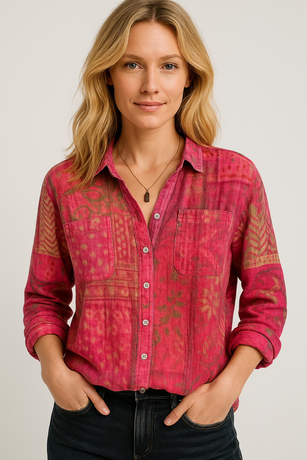 Mira - Printed Vintage Blouse