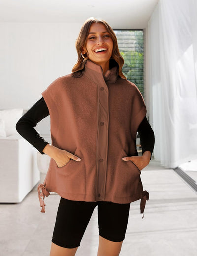 Ellen – Sleeveless Fuzzy Fleece Vest