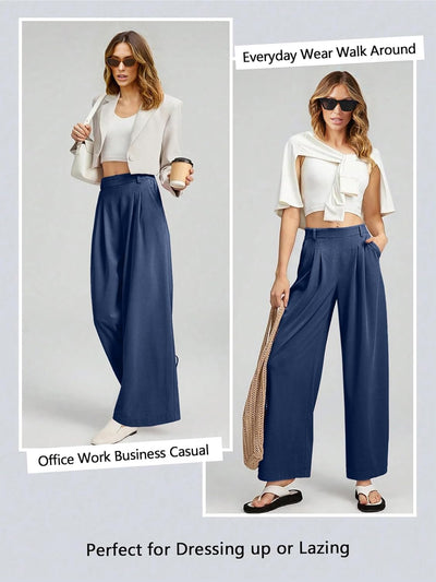 Selina - Elastic High Waist Trousers