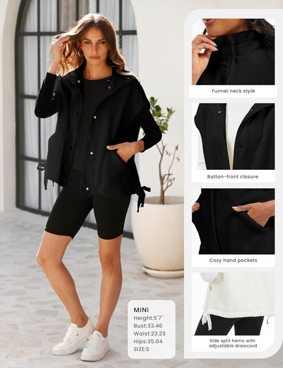 Ellen – Sleeveless Fuzzy Fleece Vest