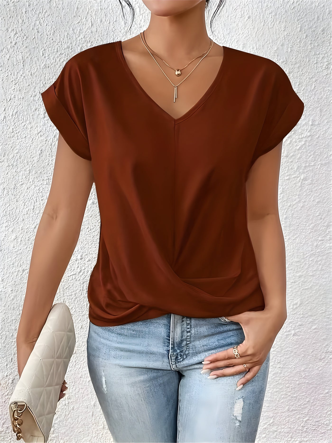 Maya | Twist Front V-Neck Top