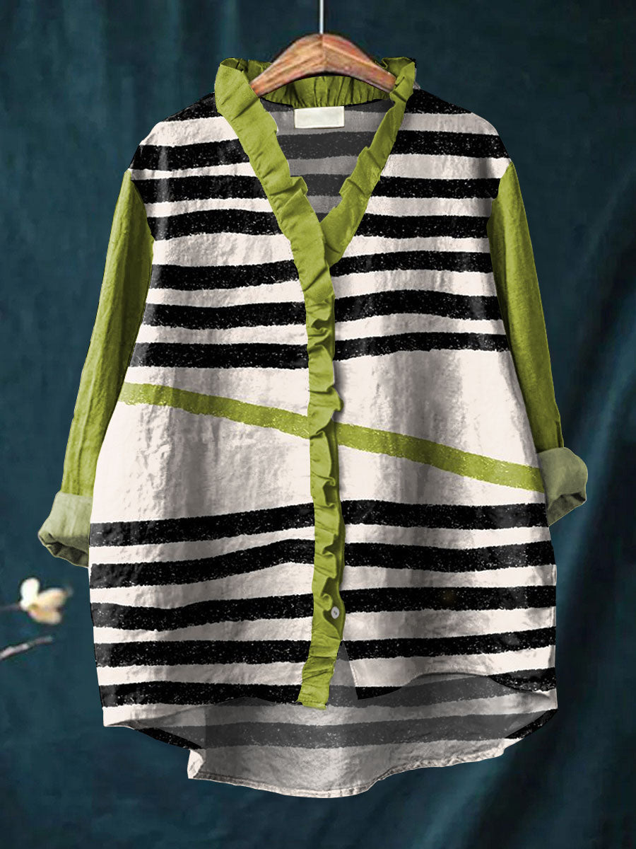 Gaia - Ruffle Collar Boho Blouse