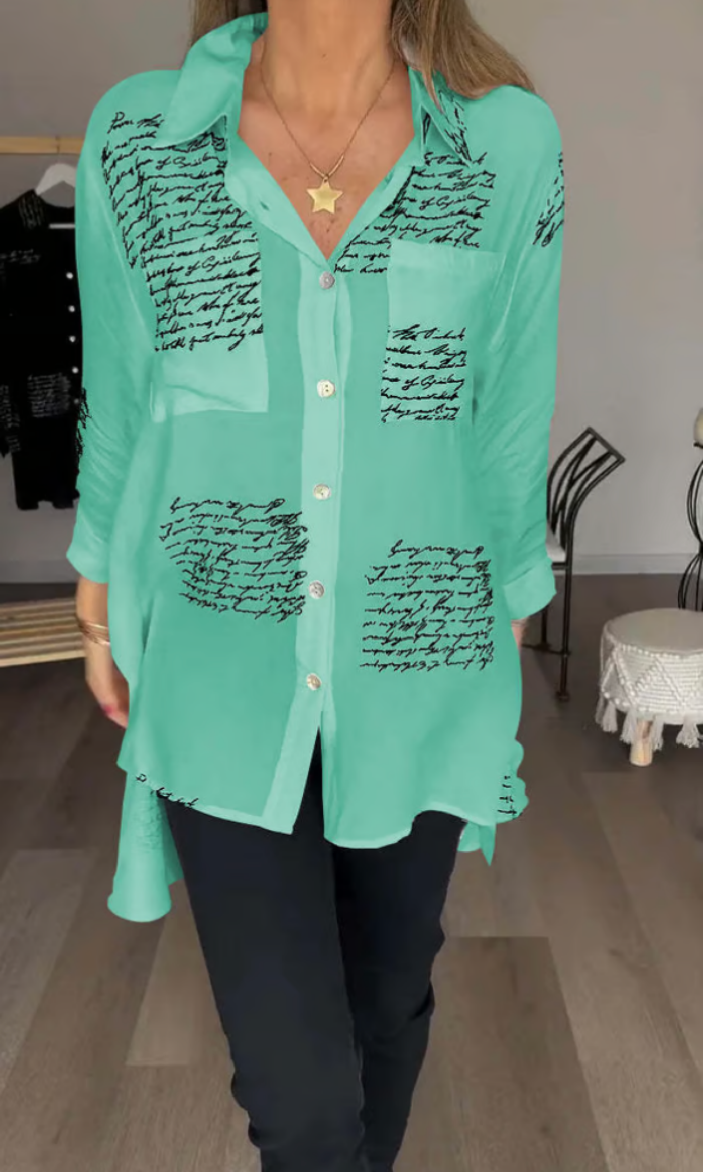 Maika | Stylish Letter Print Blouse
