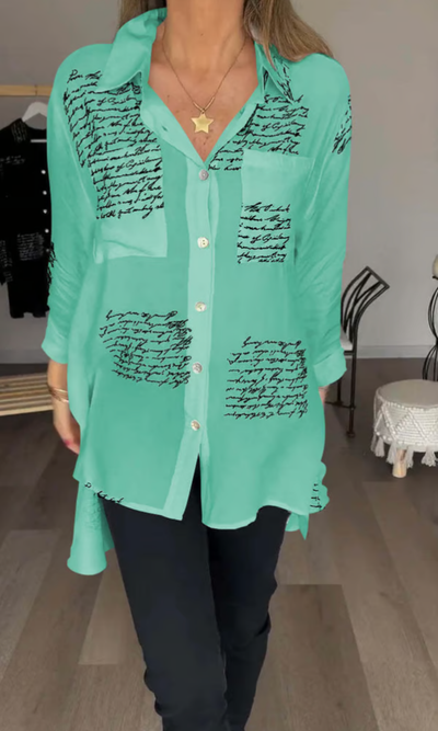 Maika | Stylish Letter Print Blouse