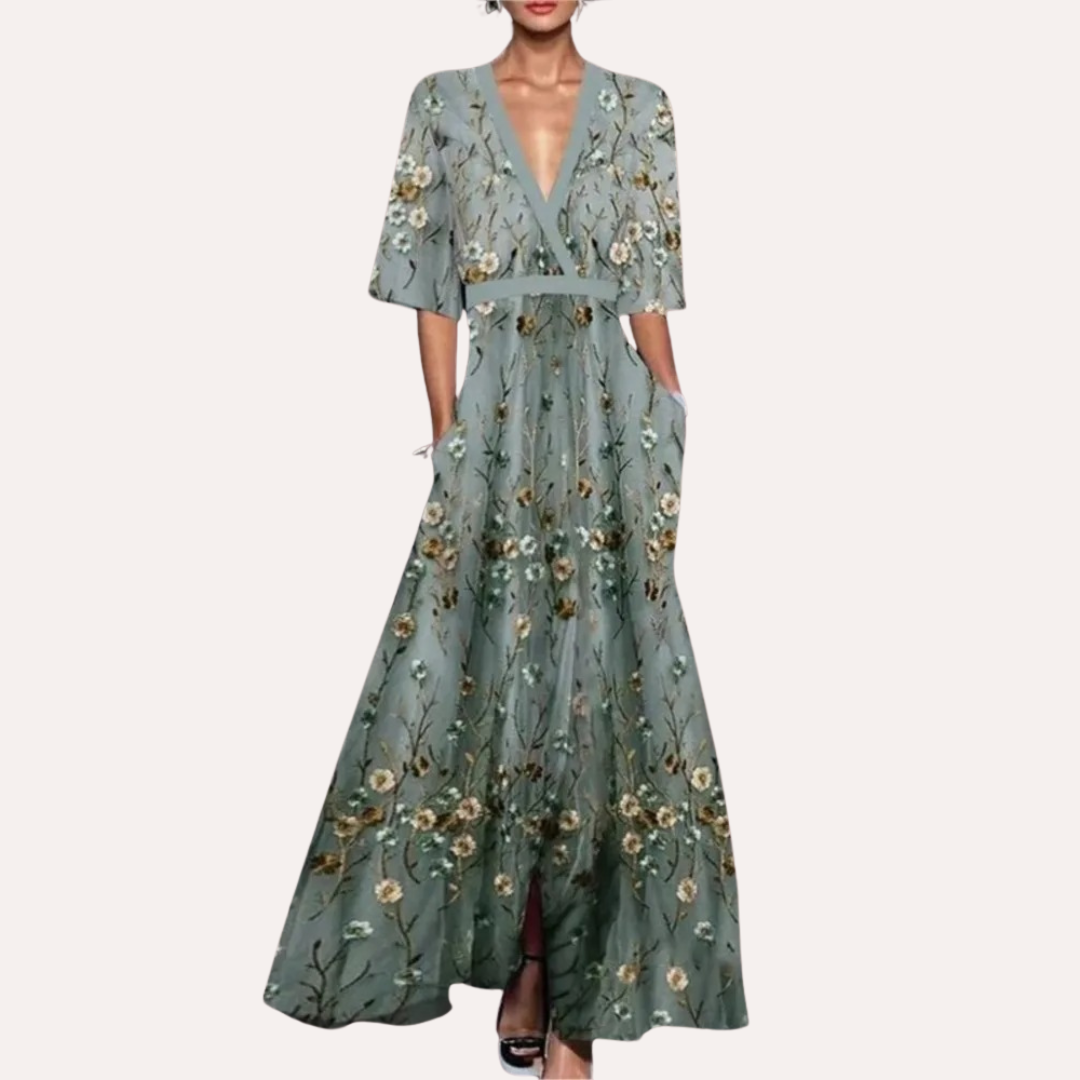 Cynthia | Stylish Long Floral Dress
